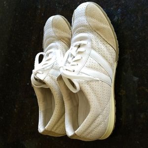 Ecco Leather Suede Lace Up Shock Point Sneakers 40 EU - 9 US Beige Brown Tan